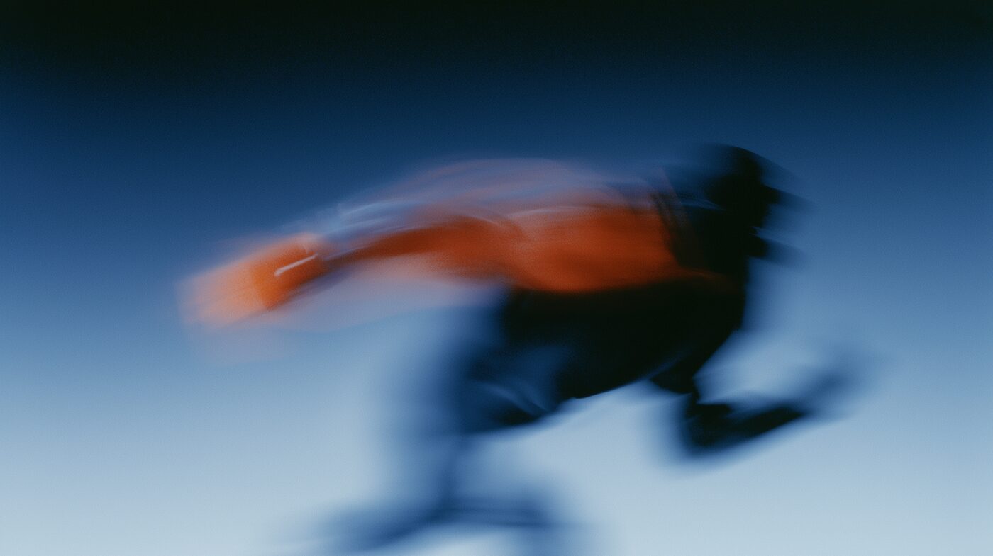 Thermal image of a runner in motion