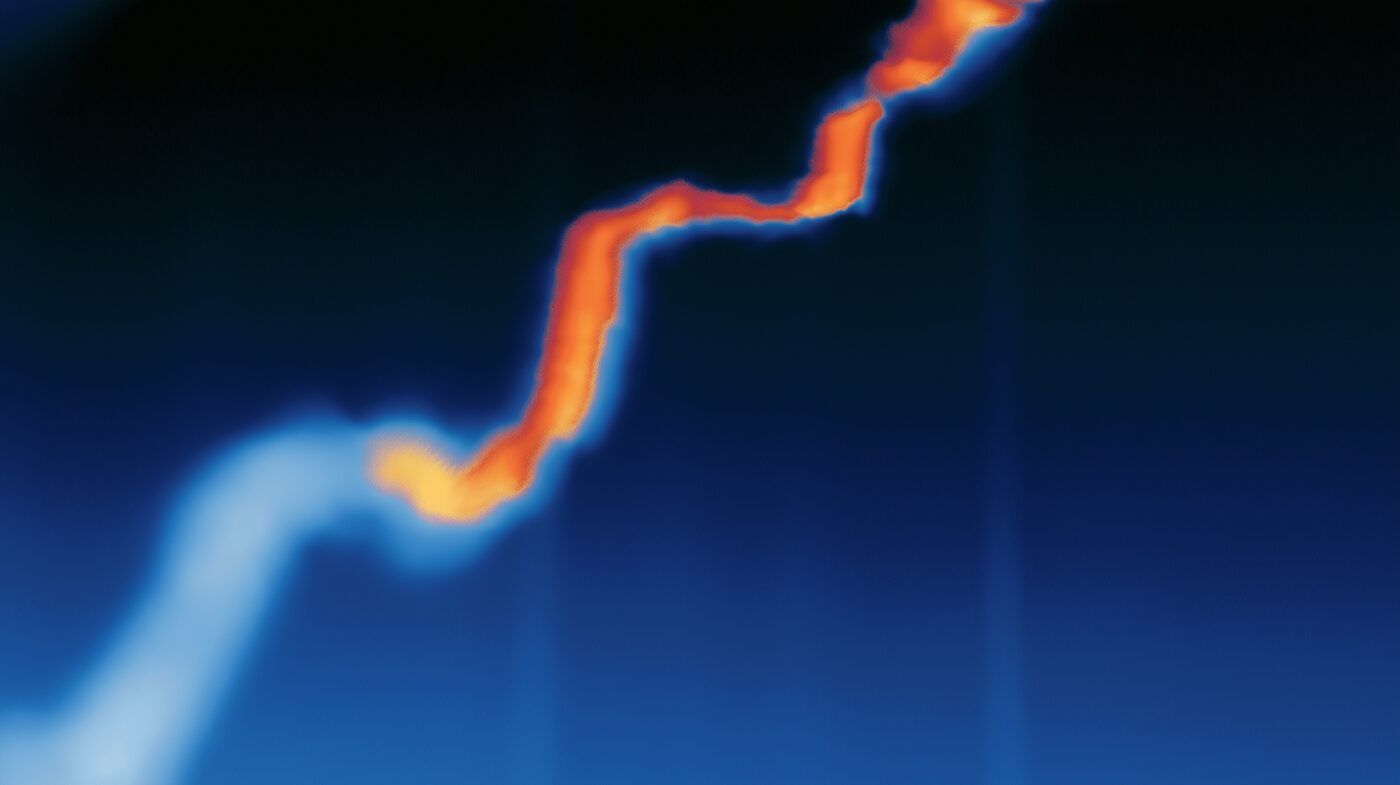 Thermal rendering of a rising price chart