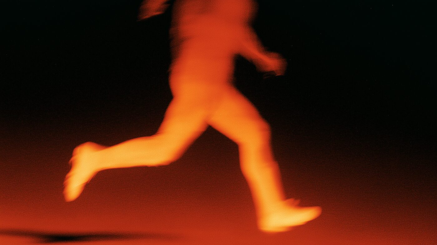 Thermal image of a sprinting athlete
