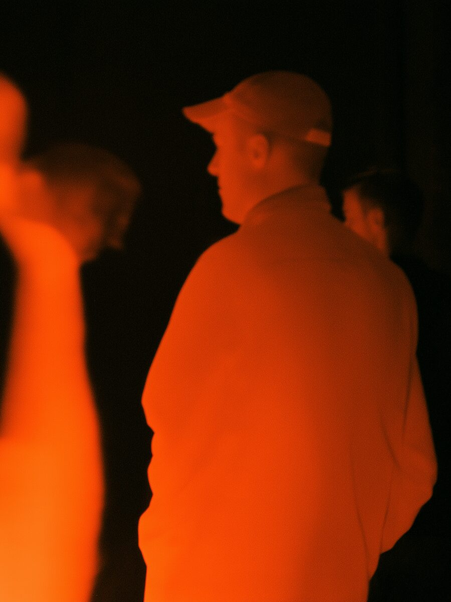 Thermal image of people in conversation